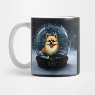 Pomeranian Dog in a Snow Globe Mug